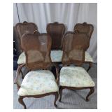 (5) Cane Back Dining Chairs ï¿½ Floral Upholstery