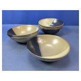 (1) Sango ï¿½Gold Dust Blackï¿½ Stoneware Bowls