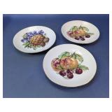 (3) Fine Bohemian China Fruit Plates
