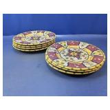 (7)Pier 1 Vallarta Handpainted Plate Set