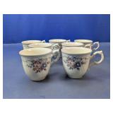 (6) Mikasa Fine Ivory Provencal Floral Cups