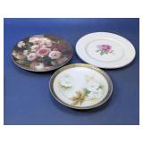 (3) Floral Plates ï¿½ Baum Bros, & More