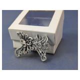 (1) Silver Tone Rhinestone Brooch