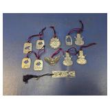 (11) Pewter Ornaments and Bookmark Assortment