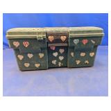 (1) Plastic Toolbox with Heart Stickers