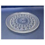 (1) Clear Pressed Glass Round Serving Plate