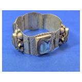 (1) Mexican Abalone Silver Link Bracelet