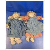 (2) Handmade Cloth Rag Dolls
