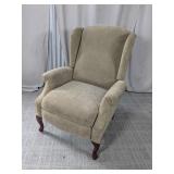 (1) Wingback Armchair - w/ Wooden Legs