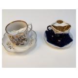 (2) Antique Porcelain Cup & Saucer Sets