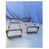 (2) Stackable Black Metal Wine Racks