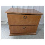 Mid-Tone Wood Two-Drawer Lateral Filing Cabinet