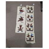 (2) Textile Panels ï¿½ Tribal Bird & Figure Motifs