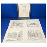 (4) Colonial Williamsburg Sketches