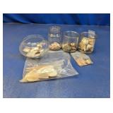(4) Assorted Glass Containers with Seashell