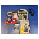 (4) Calculator Lot ï¿½ Texas Instruments, Canon & HP