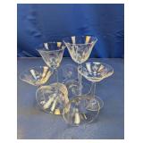 (6) Assorted Etched Crystal Stemware