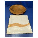 (2) Decorative Bowl & Textured Plate