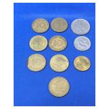 (10) German Pfennig Coins