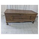 (1) Wooden Cedar Hope Chest ï¿½ Carved Design