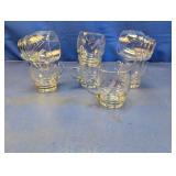 (7) Etched Glass Miniature Mugs Lot