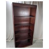 Tall Dark Wood Finish 5-Shelf Display Bookcase
