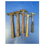 (5) Vintage & Mixed Claw Hammers Lot