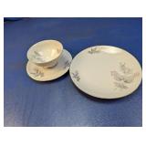 (3) A. Kunz Selb-Bavaria Tea Cup, Saucer & Plate
