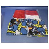 (4) Seabees and Tricolor Fabric Flags