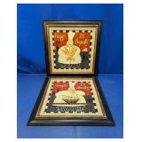 (2) Framed Chef Prints ï¿½ Baguettes & Noodles Theme