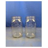 (2) Clear Glass Mason Jars