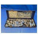 Assortment of  Sockets in Vintage Metal Box