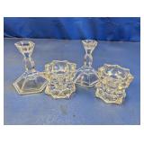 (4) Clear Glass Candle Holder Set ï¿½ Mixed Styles