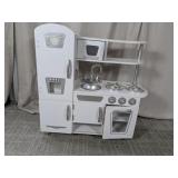 (1) Wooden Toy Kitchen Playset ï¿½ White & Silver