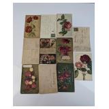 (11)Early 1900s Floral Postcards Collection
