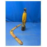 (2) Tralee Station Boomerang & Animal Carving