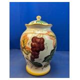 (1) Hand-Painted Ceramic Jar with Lid