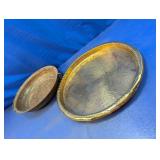 (2) Antique Brass and Copper Kitchenalia Duo