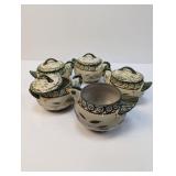 (4) Temp-tations Old World Bird Bowls with Lids