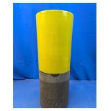 (1) Modern Ceramic Vase ï¿½ Yellow & Charcoal Gray