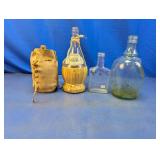 (4) Bottles & Leather Flask - Bellï¿½Agio & More