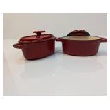 (2) Red Mini Casserole Dishes