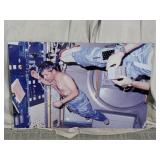 (1) Astronaut Floating in Spacecraft Photo Board