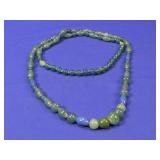 (1) Green and Blue Beaded Necklace