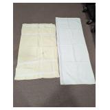(2) Vintage White Damask Table Linen Duo