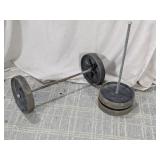 (2) Metal Axle Rods with Plastic Wheels