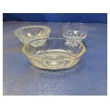 (3) Clear Pressed Glass Bowls
