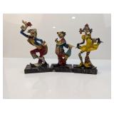 (3) Clown Figurines