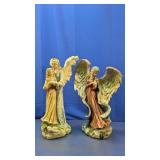 (2) Angel Figurines Holding Children Set