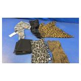 (6) Assorted Animal Print and Solid Scarves